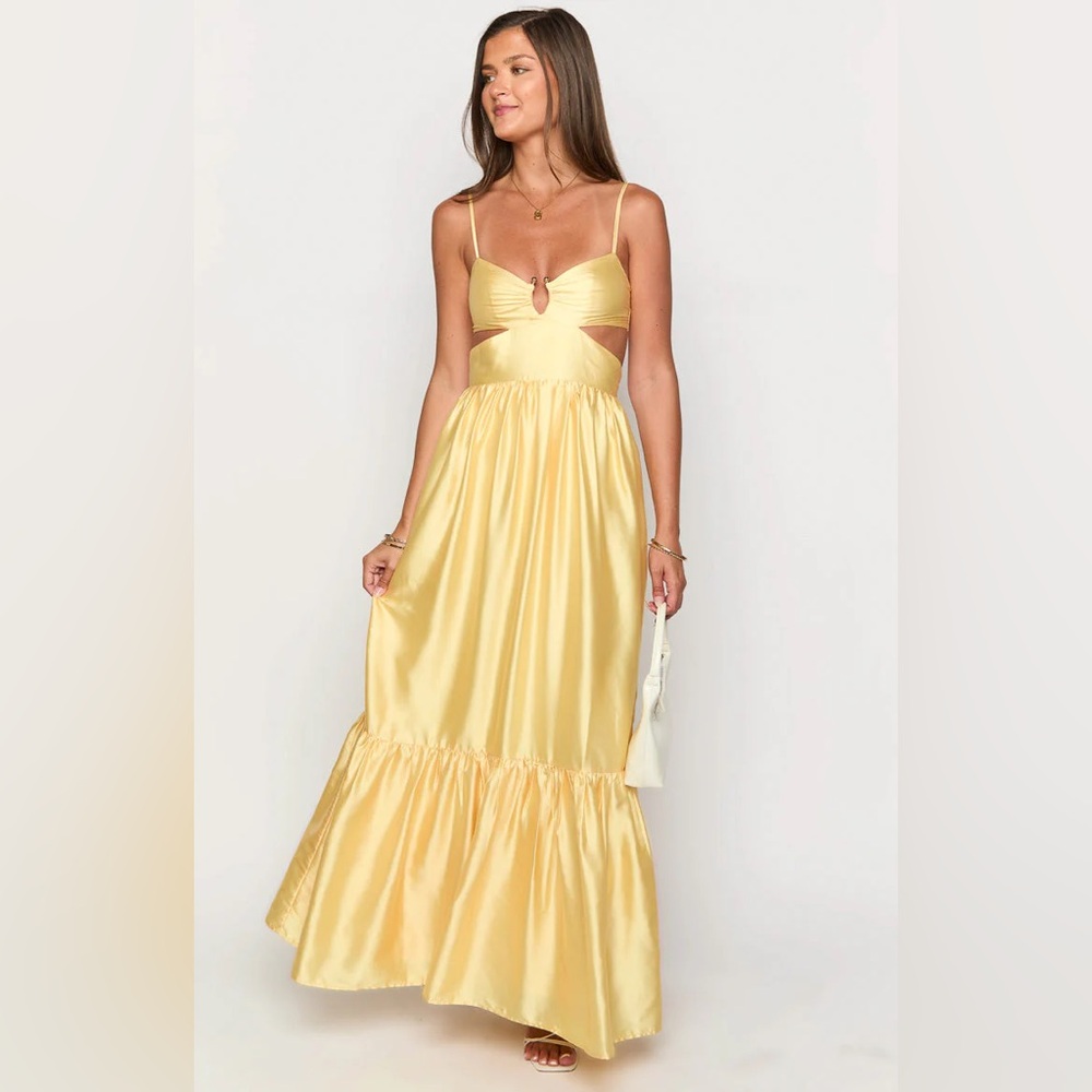 Beginning Boutique Felicitie Yellow Maxi Dress